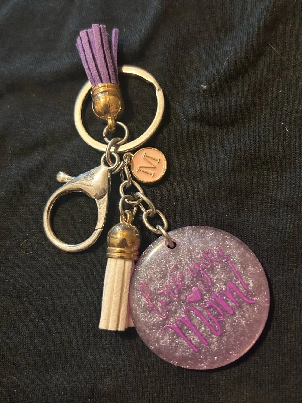 Women’s Purple 'Best Mom' Tassel Keychain